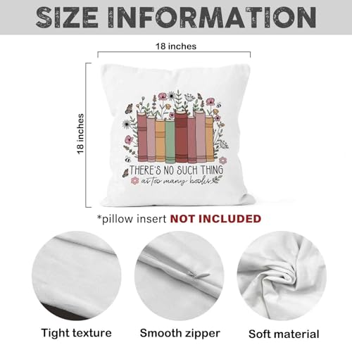 MONALET Reading Nook Floral Throw Pillow Cover, 18x18 Soft Flannelette Reading-a