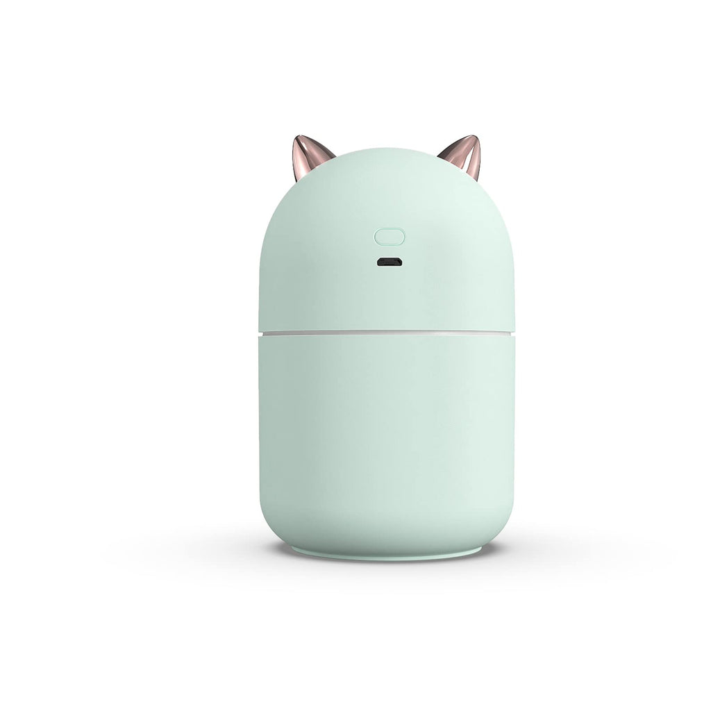 Portable 300ml Mini Cool Mist Humidifier With Night Light, USB Auto Shut-Off, Ultra-Quiet, 2 Spray Modes for Home Office Travel (Green)