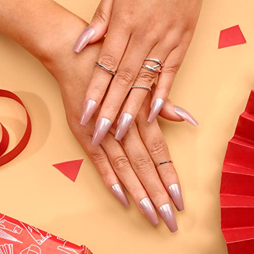 MLEN DIARY Medium Coffin Press on Nails - 24 PCS Acrylic Fake Nails