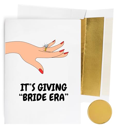 Funny Engagement Card for Bride to Be - Premium Quality with Envelope