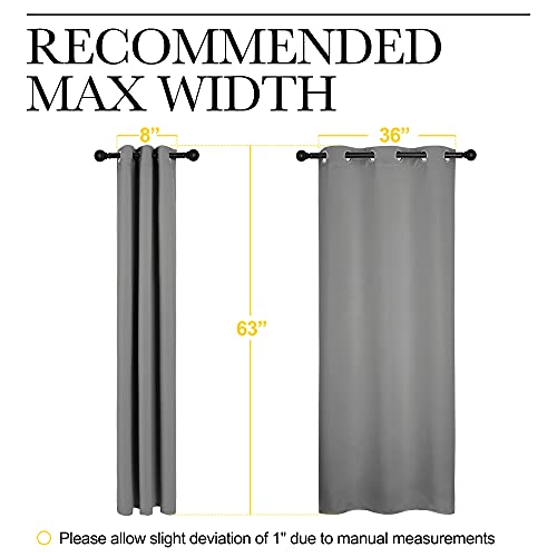 NICETOWN Thermal Insulated Blackout Curtain, Silver Grey, 42x63 Inch