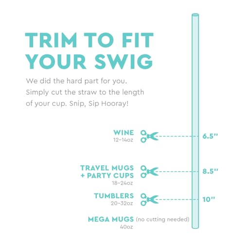 Swig Life Sea Swirl Silicone Straw Toppers Set for Cups