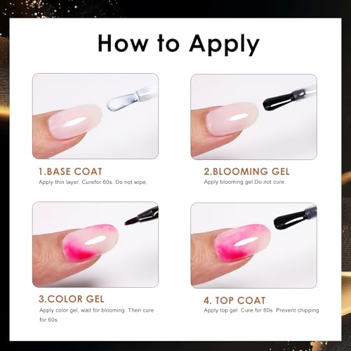 Imtiti Clear Blooming Gel Nail Polish 10ml Watercolor Marble Effect