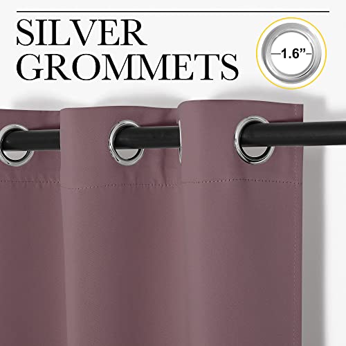 NICETOWN Blackout Curtains 34"W x 54"L - Dry Rose Grommet Panels (Set of 2)