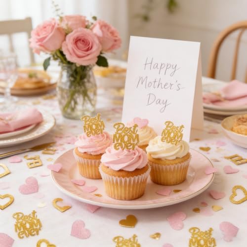 Pink and Gold Heart Confetti - 100 Pieces for Bridal Shower & Engagement