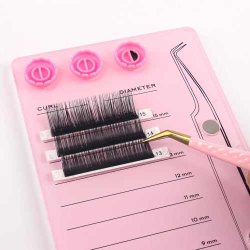Pink Acrylic Eyelash Extension Pallet Kit with Tweezers