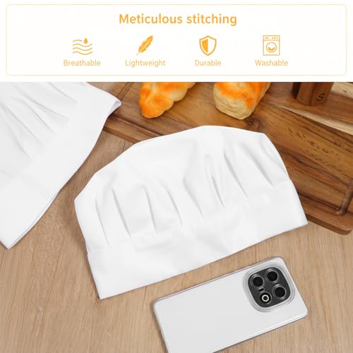 Adjustable White Chef Hats - 2 Pack for Professional Cooking