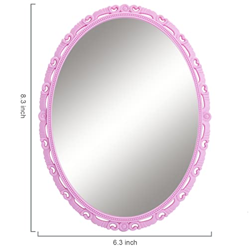 Magnetic Locker Mirror 6x8" - Pink Glass Mirror for Girls