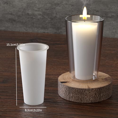 Silicone Cylinder Candle Mold Set - 3" x 6" - 2 Pieces for Resin and Soap Making