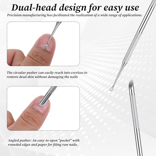 Eldraqth Loop Metal Cuticle Pusher and Prep Tool with Sandpaper Sheets