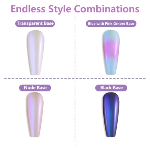 FSpronail Pearl Chrome Nail Powder Aurora Metallic Mirror Glitter Pigment