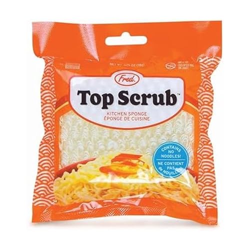 Fred & Friends Top Scrub Ramen Sponge, 3.5 x 3.3 x 1 Inch Kitchen Scrubber