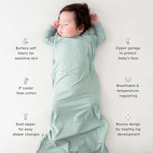 KYTE BABY Sleep Bag - Unisex Bamboo Rayon for Babies & Toddlers | 0.5 Tog, Small, Construction
