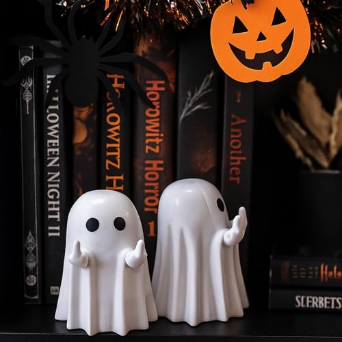Funny Halloween Ghost Figurine - Spooky Middle Finger Resin Decor