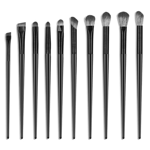 10 Pcs Professional Eye Makeup Brush Set - Synthetic Blending & Eyeliner