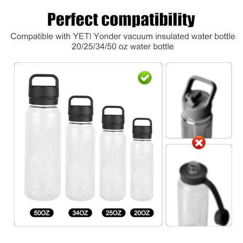 4PCS Gasket Replacement for YETI Yonder 20/25/34/50 oz Water Bottle, Silicone Sealing Ring Gaskets Seal Parts Leak-Proof Tumbler Lid O Ring Replacement BPA Free