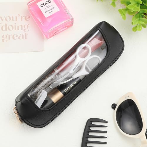 Clear Makeup Bag Waterproof Travel Cosmetic Organizer and Brush Bag Black