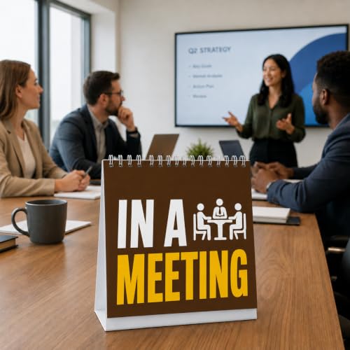 Funny Desk Sign with 33 Flip-Over Messages – Unique Office Cubicle Decor