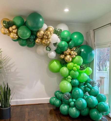 50pcs Green Balloons - 12 Inch Dark Green & Lime Latex for Party