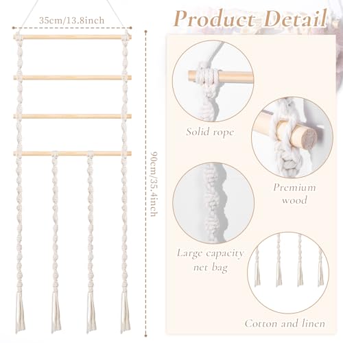 SNOWSTAR Macrame Hair Claw Clip Organizer Wall Storage for Women & Girls