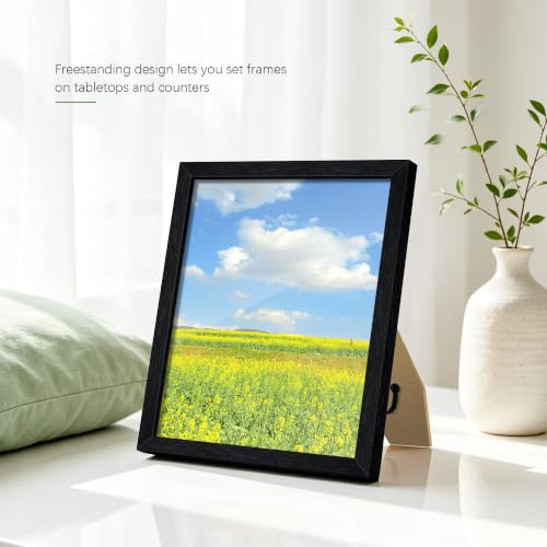 Fisnish Black Woodgrain 8x10 Picture Frame Set of 3 - Wall & Tabletop Display