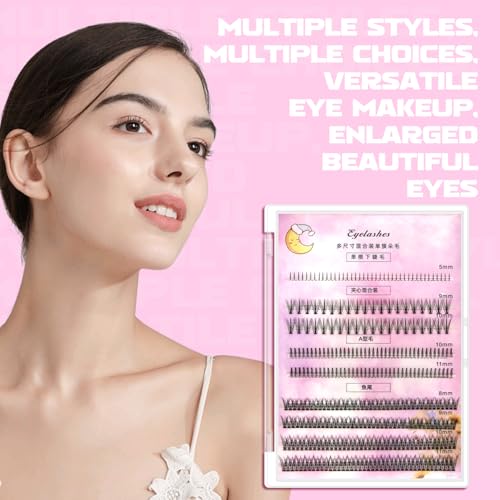 LASHGLSO 320 Pcs DIY Cluster Lashes Kit with Lower Wispy Lashes