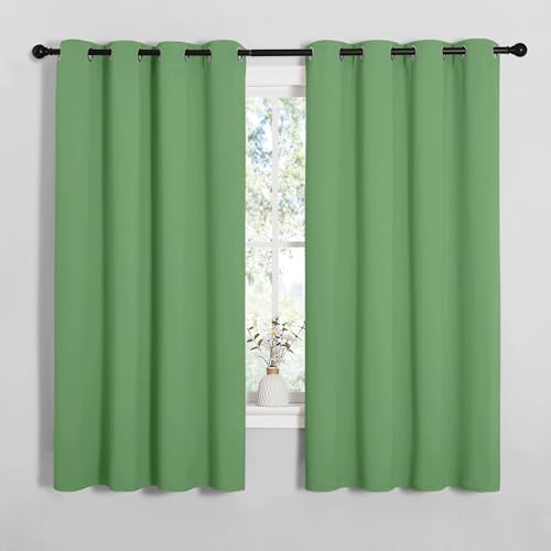 NICETOWN Forest Green Blackout Curtains 55" x 68" - 2 Panels