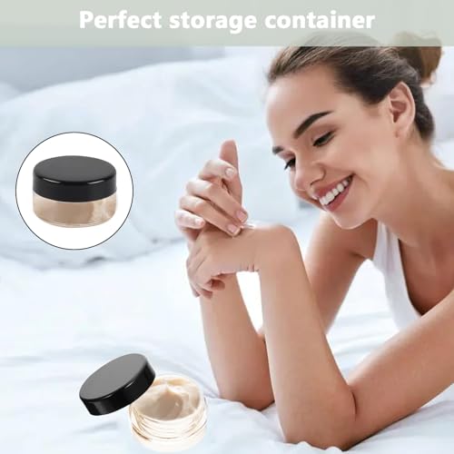 Clear Plastic Storage Jars with Black Lids, 10ml Cosmetic Sample Containers, 12 Pack