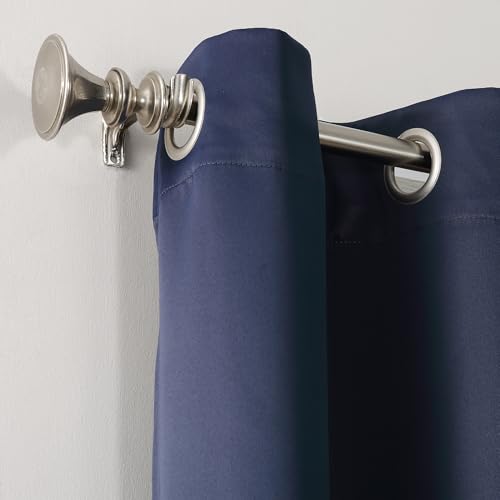 Sun Zero Easton Navy Blue Blackout Curtain Panel, 40" x 108" Energy Saving
