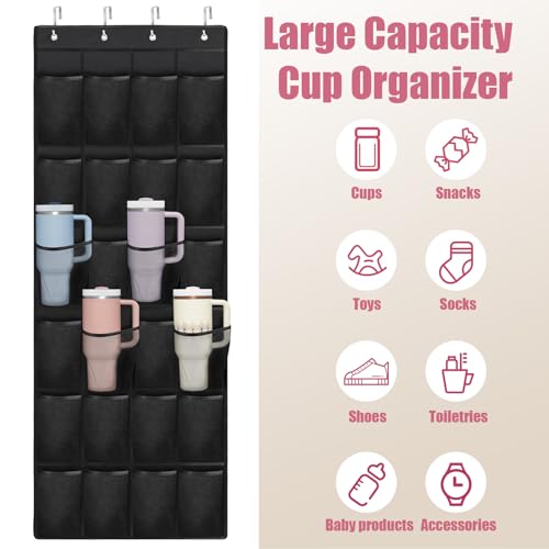 Mity Rain 24 Pocket Cup Organizer for Stanley Tumbler - Foldable Hanging Storage