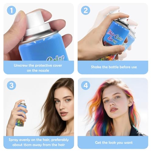 Minfei Purple Temporary Hair Color Spray 120ml Washable Hair Dye for Party