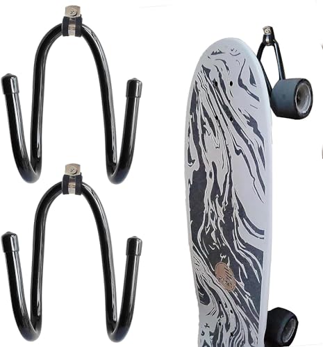 RUZUO Adjustable Wall Mount Skateboard & Longboard Hanger Set - Sibling Variation 2
