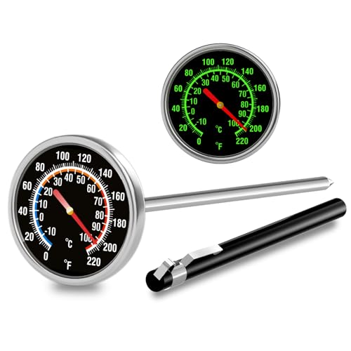 EKOOTIMO Instant Read Meat Thermometer with 5.5-Inch Stainless Steel Probe - Glow Dial, No Batteries, Kitchen Cooking, Sibling Listing #1