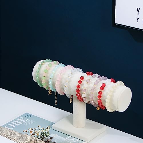 Coward T-Bar Jewelry Organizer - Beige Velvet Bracelet & Watch Holder