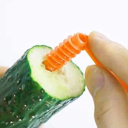Jinshining Green Spiral Vegetable Slicer - Manual Cucumber, Potato & Carrot Cutter