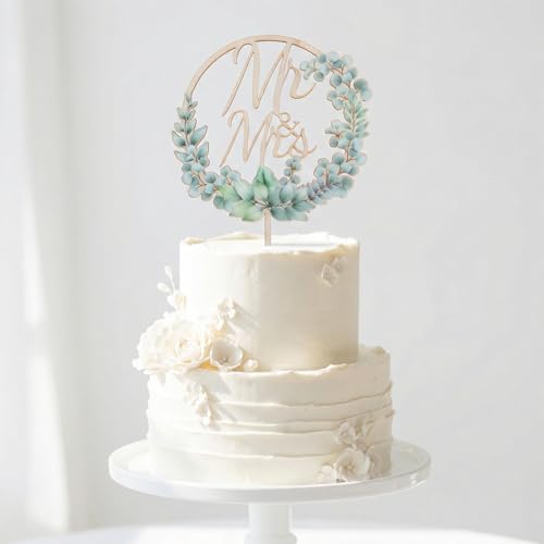 Rustic Mr & Mrs Cake Topper | Elegant Wooden Wedding Decor