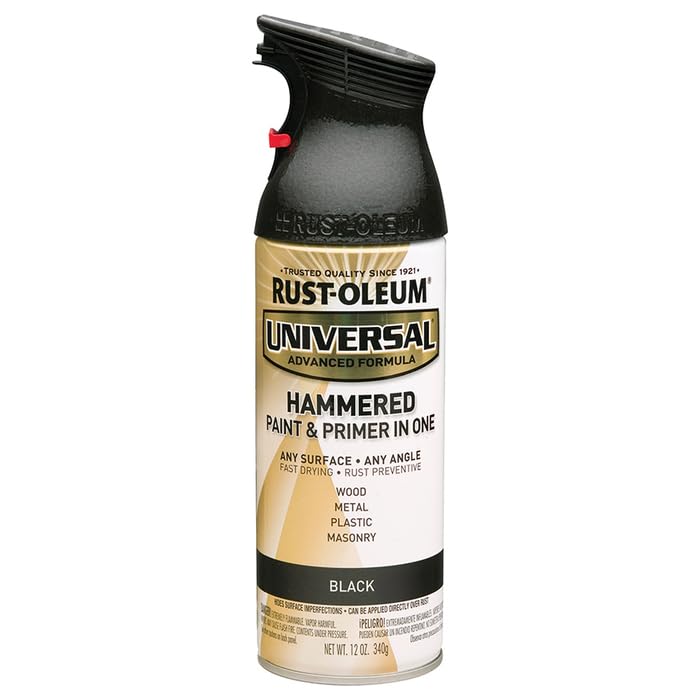 Rust-Oleum Universal All Surface Hammered Spray Paint - Black, 12 oz, 6 Pack