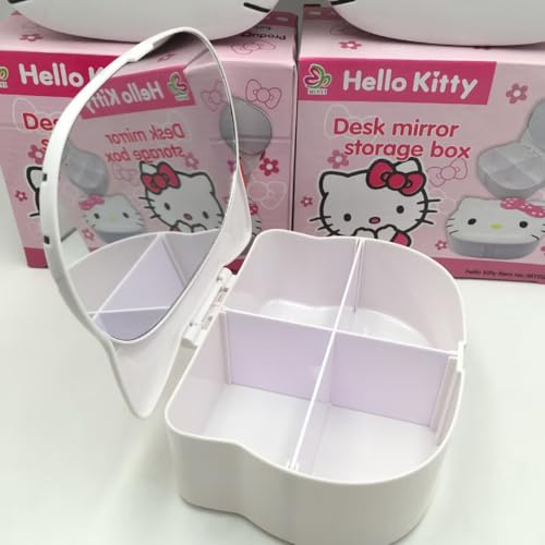 FUAN Cute Kitty Jewelry Box - Portable Anime Storage Case with Mirror