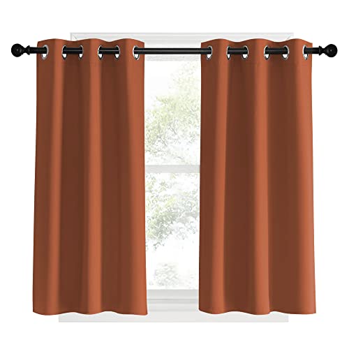 NICETOWN Burnt Orange Blackout Curtains 34" x 40" - 2 Panels