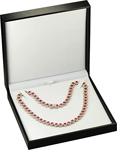 Luxury Black Necklace Storage Box with Velvet Interior