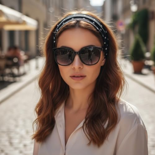 Polka Dot Headbands for Women 3-Pack Stretchy Non-Slip Hair Bands