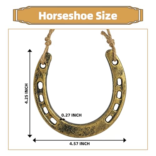 Cast Iron Horseshoe Wall Decor - Gold Rustic Good Luck Charm