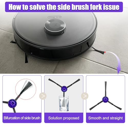 Side Brushes for Eureka E10S & E20 Plus Robot Vacuum - 6 Pack Replacement
