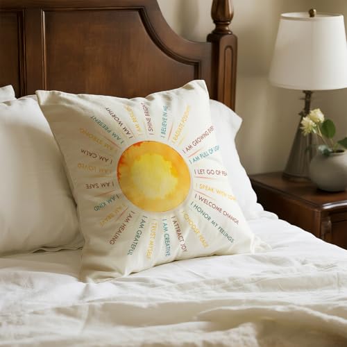 Sunshine1 Colorful Mental Health Throw Pillow Cover - 18x18 Inches