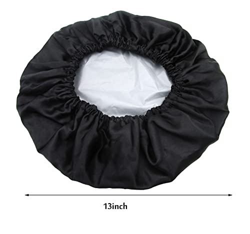 ZKLLGHE Reusable Waterproof Shower Cap for Women and Men Black Double Layer