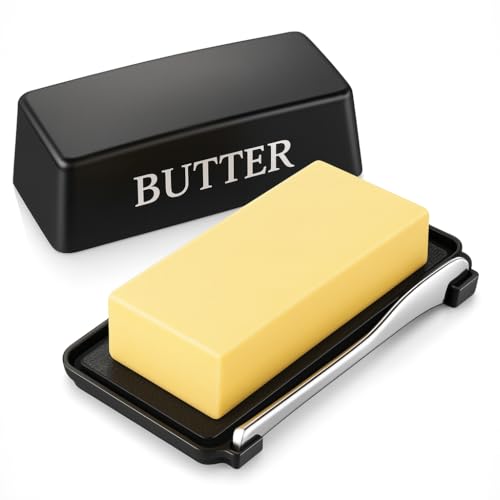 Large Capacity Butter Dish with Lid & Knife - Dishwasher Safe