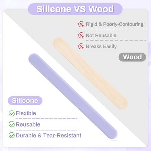 RAQEHO 3-Pack Reusable Silicone Wax Spatula & Applicator Sticks