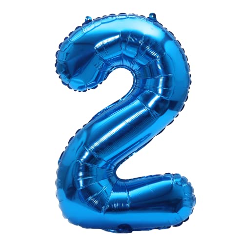 32 Inch Blue Foil Helium Number Balloon for Birthday & Wedding