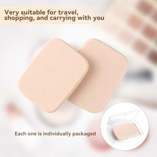 Yuntop 2 Pcs Square Makeup Sponges with Travel Case for Wet and Dry Use