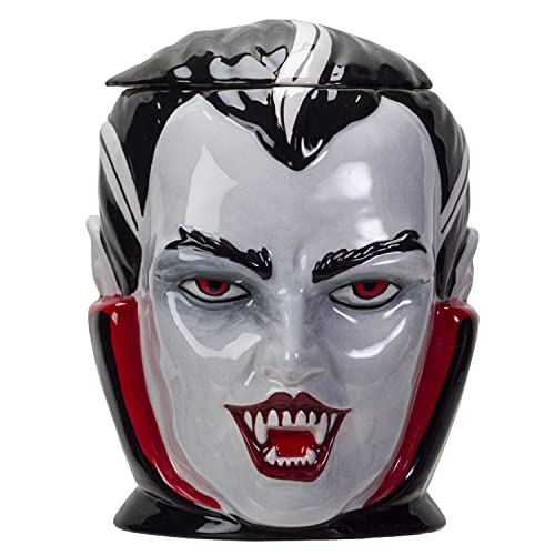 Halloween Vampire Ceramic Cookie Jar - Spooky Kitchen Decor & Storage